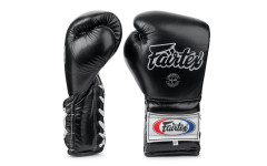 Боксерские перчатки на шнурке Fairtex BGL7 black 12 oz