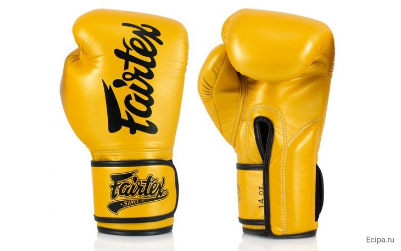 Боксерские перчатки Fairtex BGV18 Yellow 14 oz