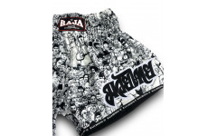 Шорты для бокса Raja white black n1 S Шорты для бокса Raja white black n1 S